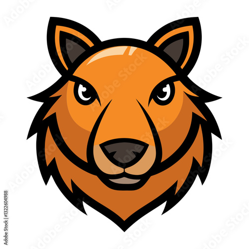 Capybara head mascot logo design vector