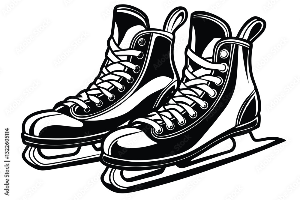 Ice skates icon vector illustration design Ice skates icon vector illustration design