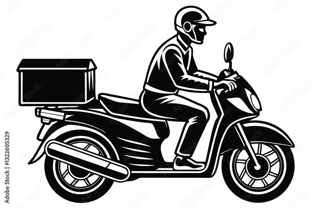 Scoot and Savor Express Food Delivery Vector Logo on Scooter Speedway Savories Sprint Vector Design for Scooter Food Express
