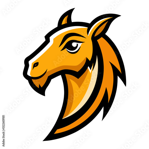 Camel head mascot logo design vector