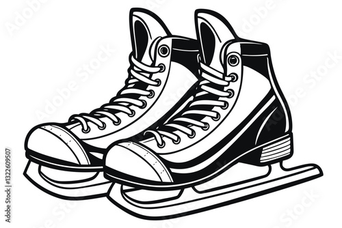 The skates icon. Figure skates symbol. Flat Vector illustration