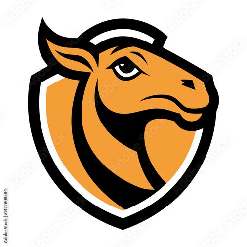 Camel head mascot logo design vector