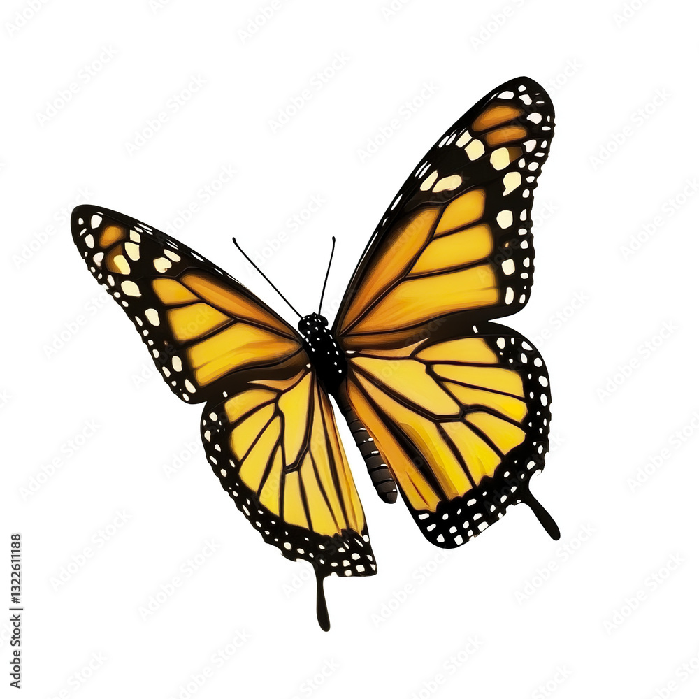 beautiful butterfly with vibrant orange wings on white background beautiful butterfly with vibrant orange wings on white background