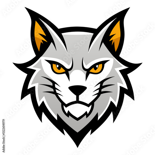 Bobcat head mascot logo design vector