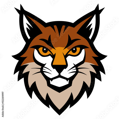Bobcat head mascot logo design vector