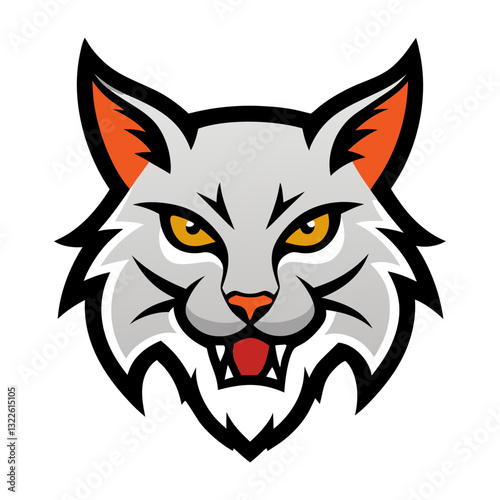 Bobcat head mascot logo design vector