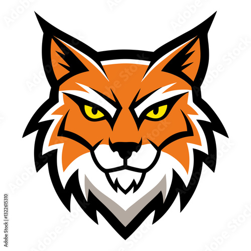 Bobcat head mascot logo design vector
