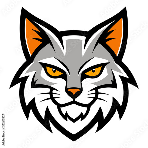 Bobcat head mascot logo design vector