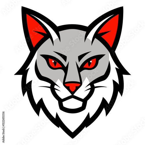 Bobcat head mascot logo design vector