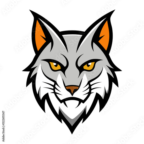 Bobcat head mascot logo design vector