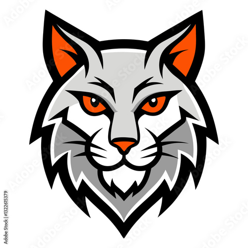 Bobcat head mascot logo design vector