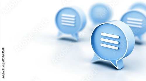 E in speech bubbles, visualizing digital communication in the social media era ecommunication, photo