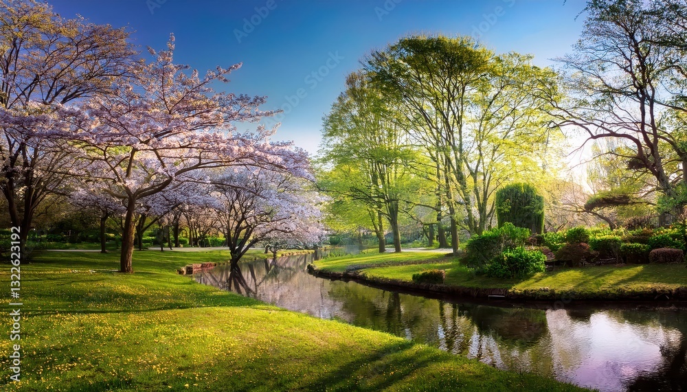 Vibrant Blossoms Bloom in a Tranquil Park as the Sun Sets, Paintbrush Strokes of Natures Palette Transform the Scene into an Enchanting Masterpiece, Rich Colors Echoing the Serenity and Beauty Vibrant Blossoms Bloom in a Tranquil Park as the Sun Sets, Paintbrush Strokes of Natures Palette Transform the Scene into an Enchanting Masterpiece, Rich Colors Echoing the Serenity and Beauty