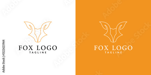 fox logo line art icon vector illustration