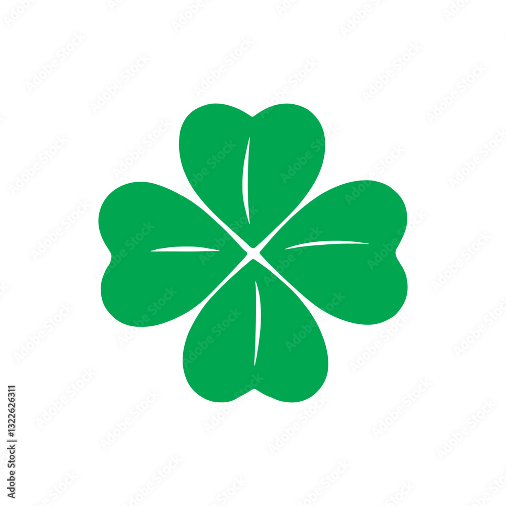 Irish green 4 leaf shamrock icon silhouette vector flat illustration design on white background. St patrick's day clover. Lucky clover icon. Irish green 4 leaf shamrock icon silhouette vector flat illustration design on white background. St patrick's day clover. Lucky clover icon.