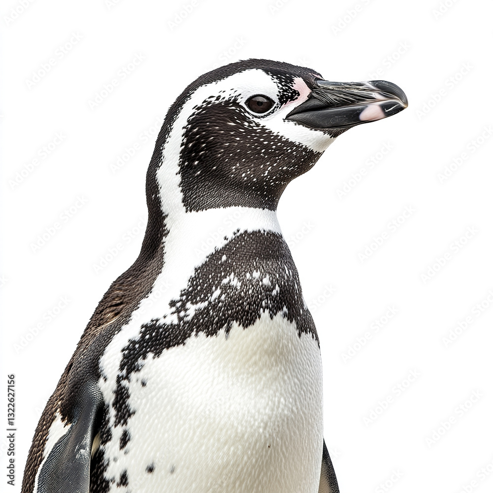Fototapeta premium Penguin isolated on white background, showcasing its unique markings