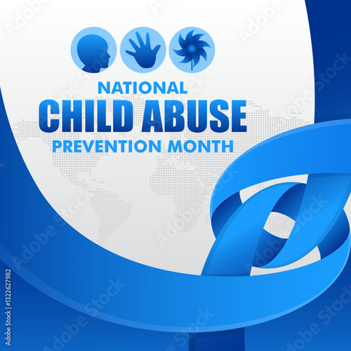 National Child Abuse Prevention Month is April. A time to raise awareness, protect children. Suitable for Banner poster, flyer and background design