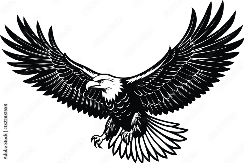 Obraz premium Eagle silhouette vector