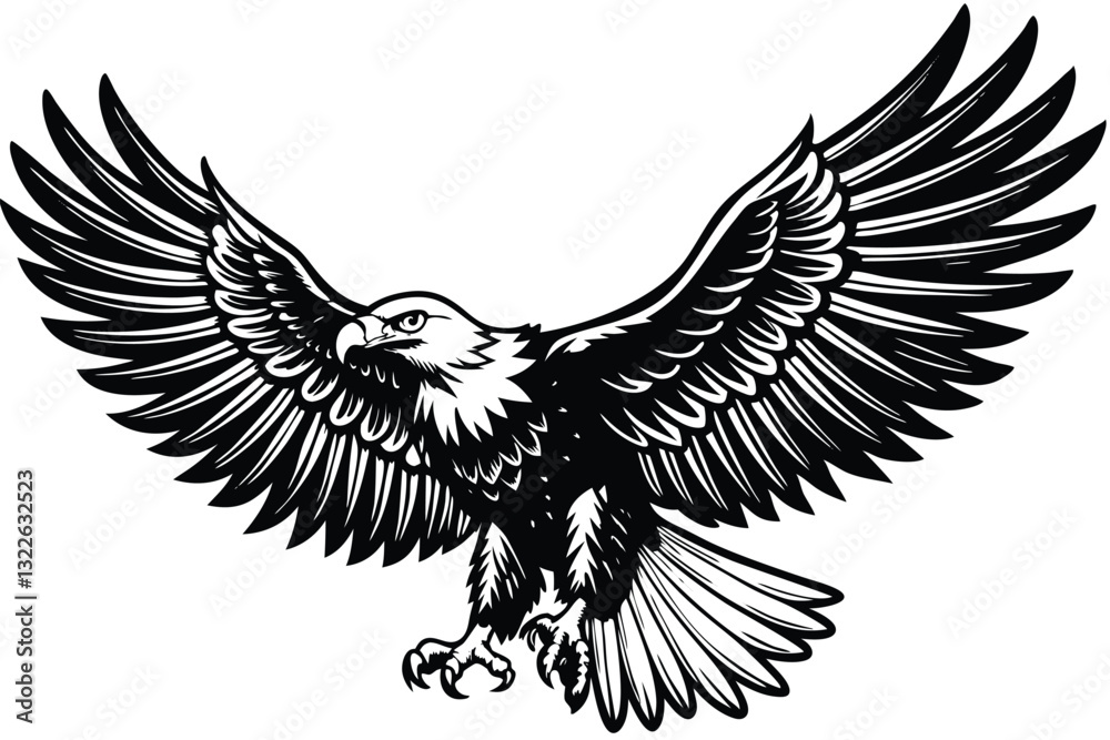 Eagle silhouette Vector Art Illustration Eagle silhouette Vector Art Illustration