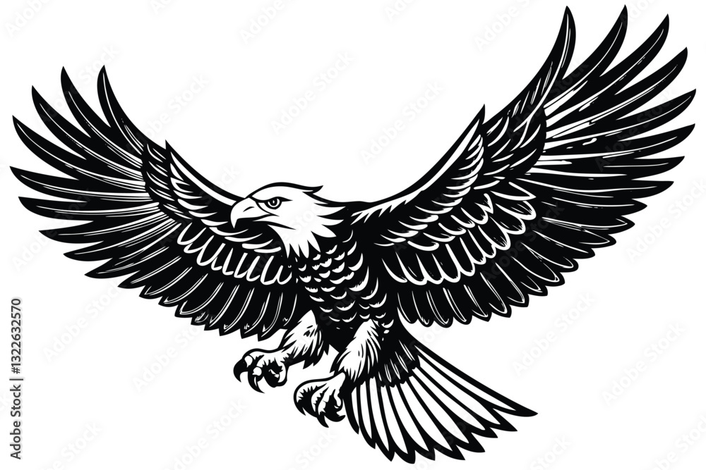 Obraz premium Eagle silhouette Vector Art Illustration