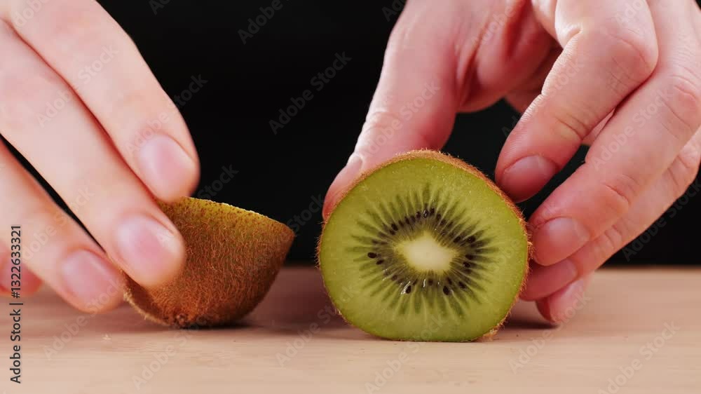 Fresh kiwi, Close-up of kiwi slices. Fresh and healthy fruits vitamin c.