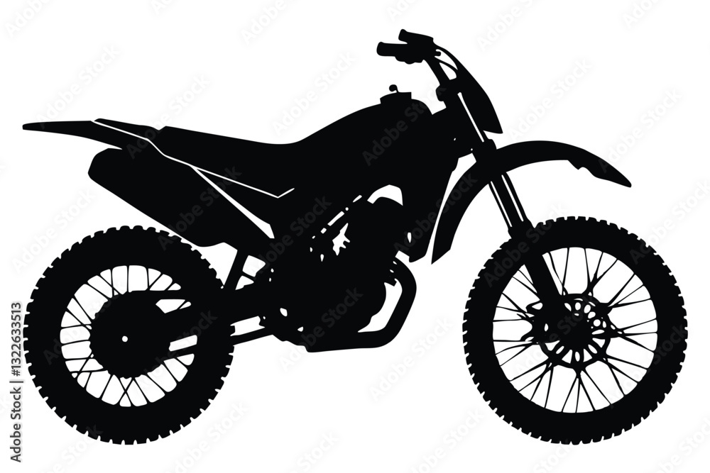 Obraz premium Isolated black silhouette of cross motorcycle