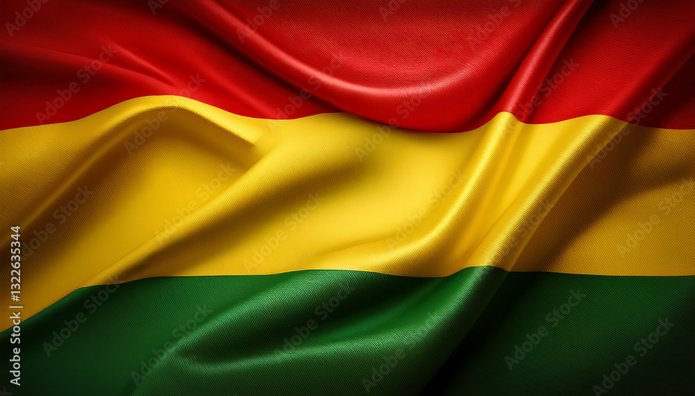 Fototapeta premium Waving Bolivian National Flag Illustration in close up, part 1
