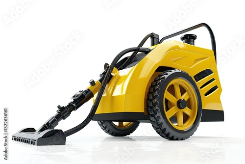 clear pixel visual of Yellow high pressure washer on white background