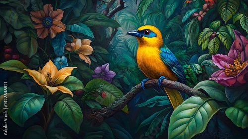 Luxuriant Tropical Rainforest Landscape with Stunning Vista - Stock Photo