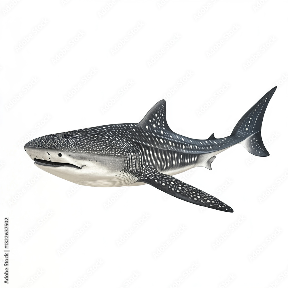 Fototapeta premium Whale shark illustration on white background