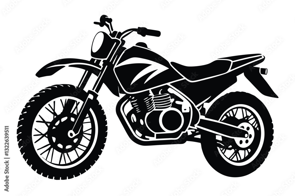 Fototapeta premium black silhouette of cross motorcycle