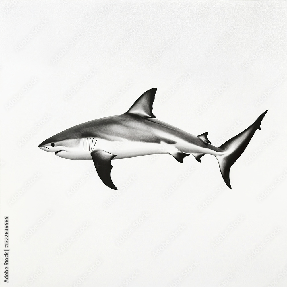 Fototapeta premium white shark isolated on white background