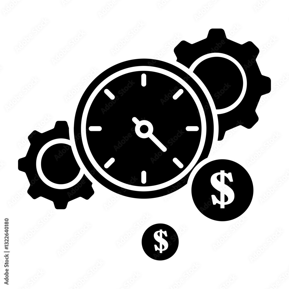 time settings Solid icon time settings Solid icon