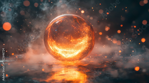 glowing energyfilled sphere photo