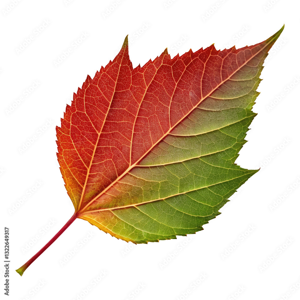 Fototapeta premium Green Leaf Yellow Leaf Red Leaf with Transparent Background Generative AI