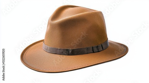 A brown hiking hat with a wide brim and adjustable chin strap, made of durable canvas material, perfect for shielding the wearer from the sun on outdoor adventures.