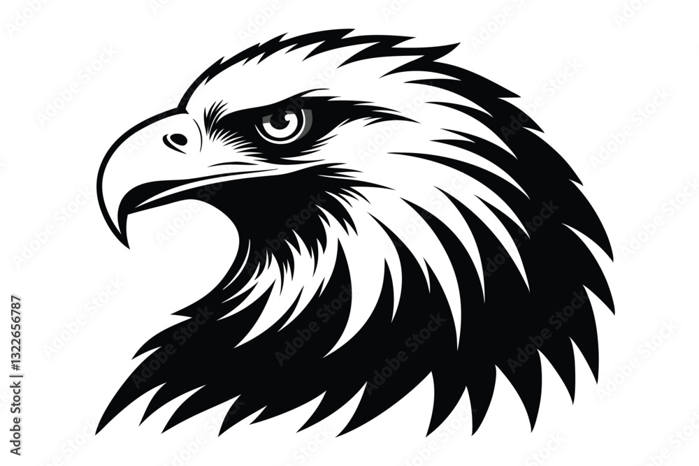 Obraz premium Eagle Face Silhouette Vector