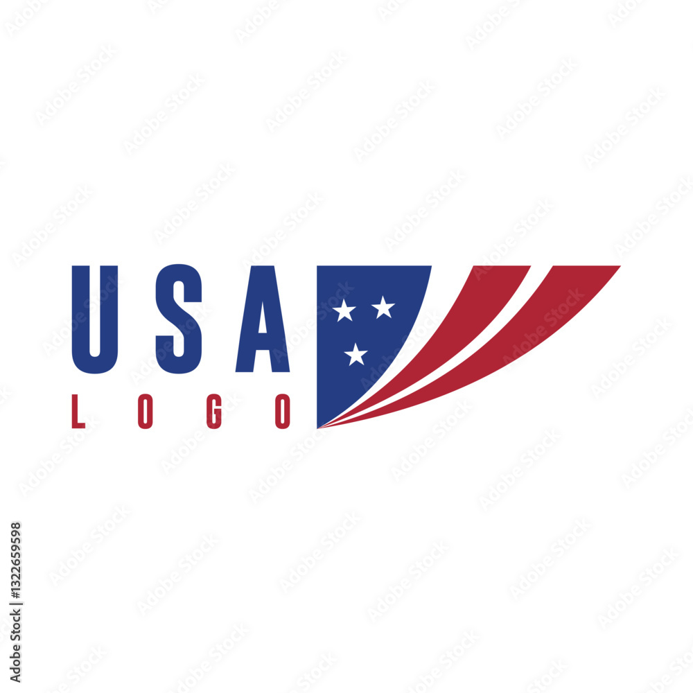 Obraz premium usa logo design with flag element 