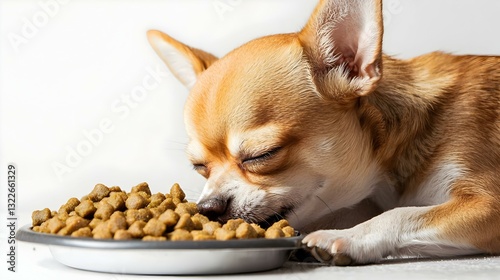 small dog Chihuahua puppy licks its lips