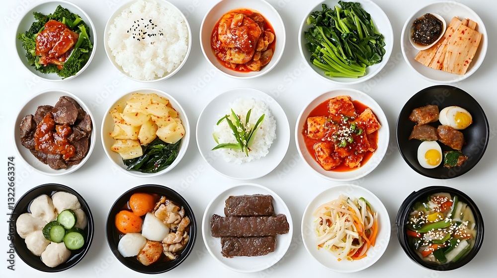 A clean and minimalistic arrangement of Korean A clean and minimalistic arrangement of Korean