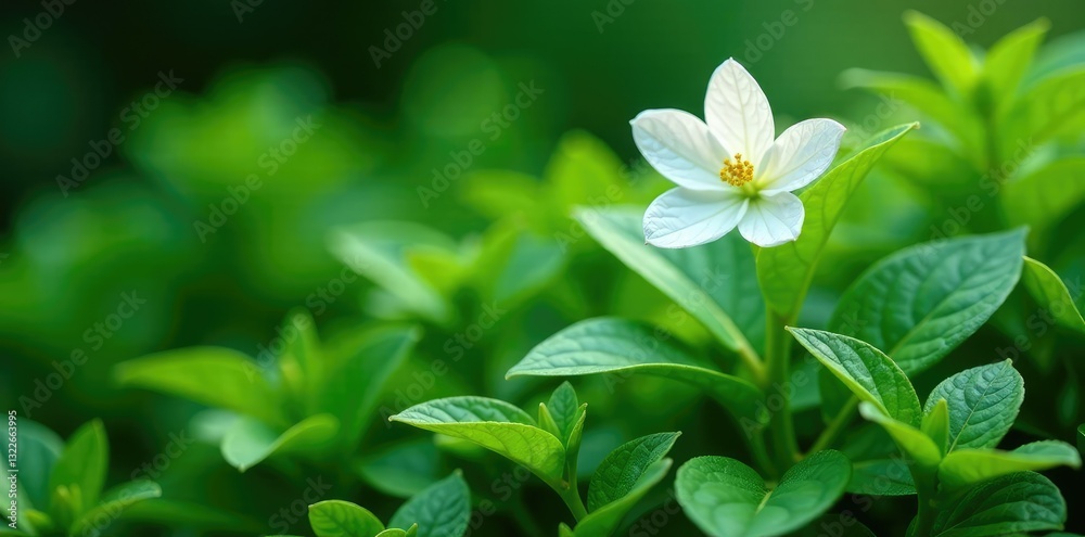 Green leafy foliage surrounding white physostegia blooms, foliage, greenery Green leafy foliage surrounding white physostegia blooms, foliage, greenery