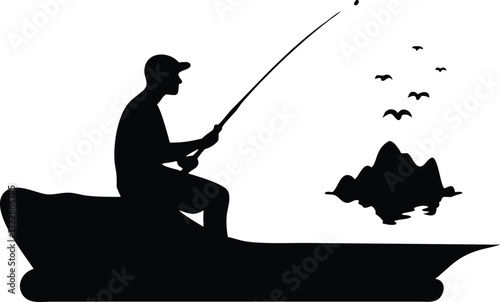 man fishing silhouette