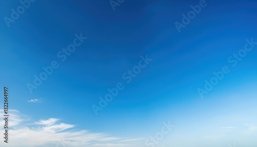 A Serene Morning Skyscapes Crystalclear azure skies, Pristine tranquility meets the Horizon in a Majestic Display of Natures Splendor.