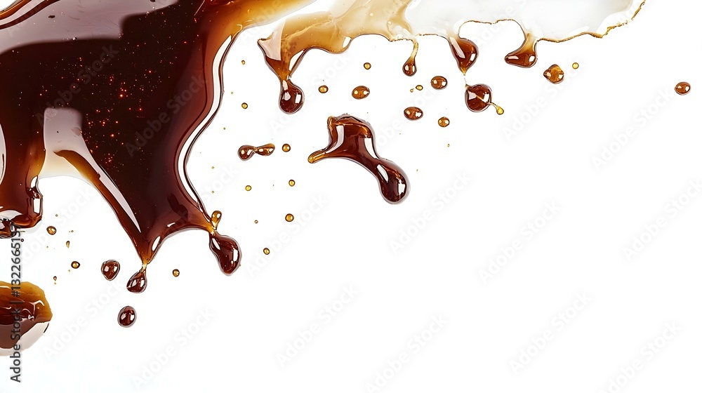 Puddle of soy sauce isolated on a white Puddle of soy sauce isolated on a white
