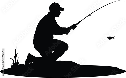 man fishing silhouette
