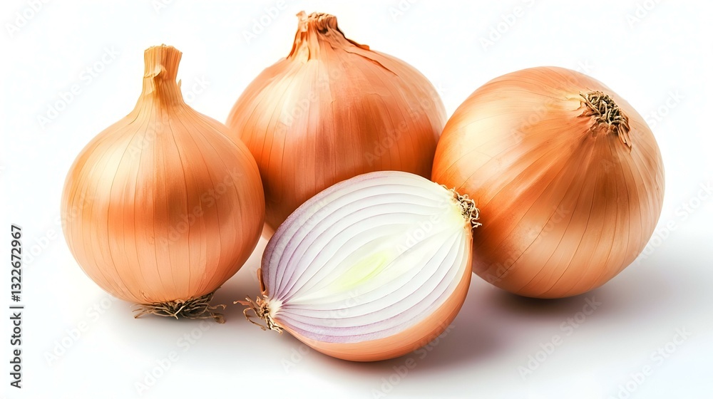 Fresh onion on white background