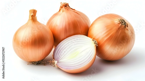 Obraz na płótnie Fresh onion on white background w salonie