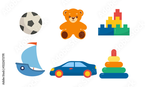Toys logo for fun children vector