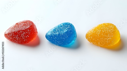 Colourful sugar candy on white background