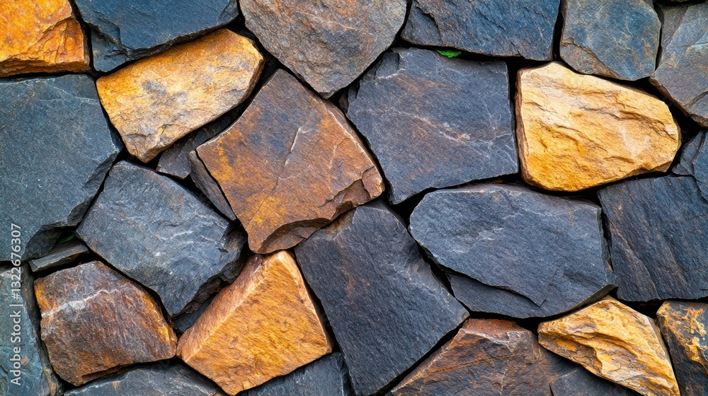 Obraz premium The dark gray old granite cobblestone background exudes a timeless charm with its weathered texture and rugged surface, hinting at the rich history and durability of the material.